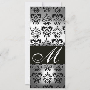 PROGRAMA DE BODAS DE DAMASCO NEGRO Y BLANCO CON MO