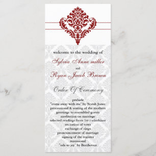 programa de bodas de damasco rojo