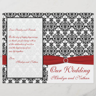 Programa de Bodas de Damasco Rojo, Blanco y Negro