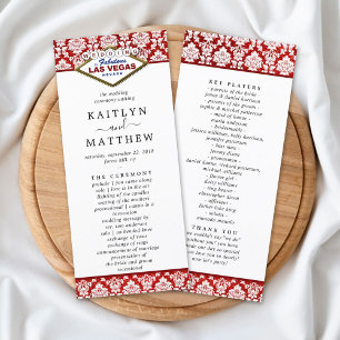 Programa de Bodas de Damask purpurina Las Vegas