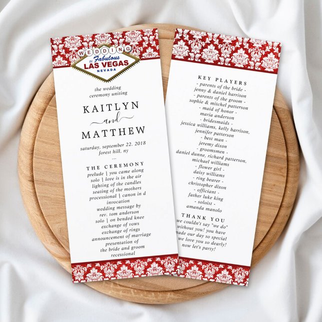 Programa de Bodas de Damask purpurina Las Vegas (Subido por el creador)