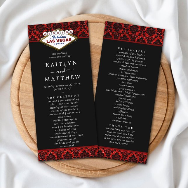 Programa de Bodas de Damask purpurina Las Vegas (Subido por el creador)