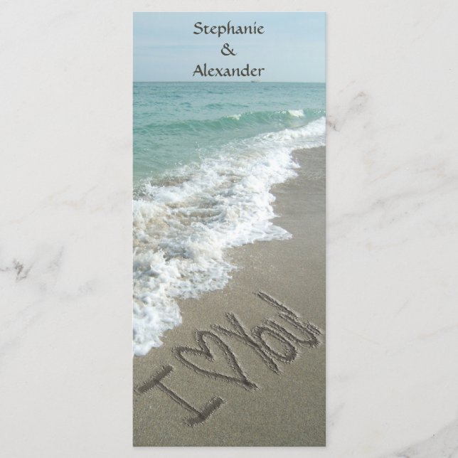 Programa de bodas de destino, tema de la playa (Anverso)