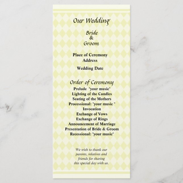 Programa de Bodas de Diamantes Amarillos (Anverso)