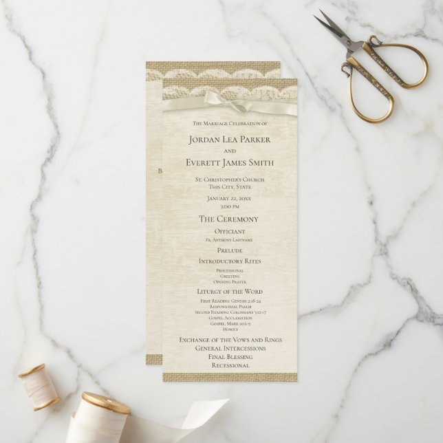 Programa de bodas de encaje y bodas de boga (Anverso/Reverso In Situ)