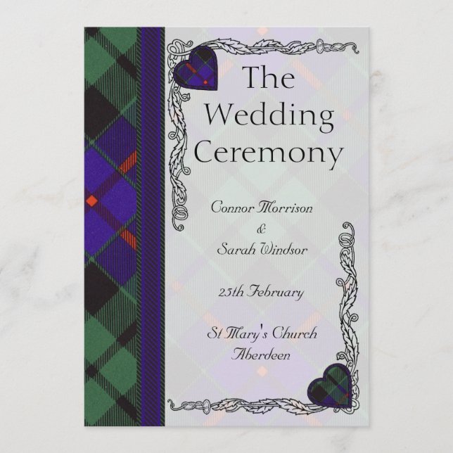 Programa de bodas de Escocia Tartán - Morrison (Anverso)