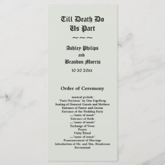 Programa de bodas de esqueletos elegantes
