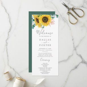 Programa de bodas de eucalipto de girasol ruso