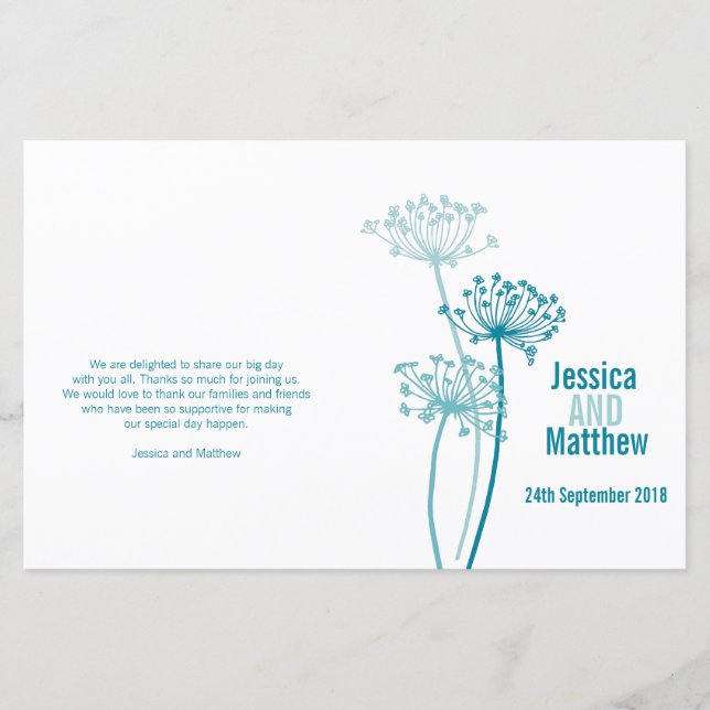 Programa de Bodas de Flor Moderna Crónica (Anverso)