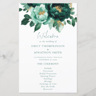 Programa de Bodas de Florales de Esmeralda y Oro P
