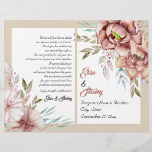 Programa de bodas de flores acuáticas de Terracott