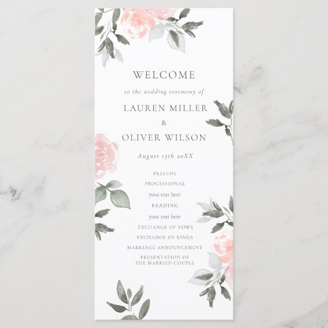Programa de bodas de flores de jardín (Anverso)