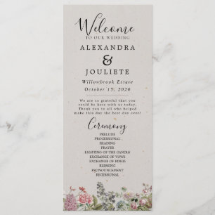 Programa de bodas de flores de la Tierra Rústica