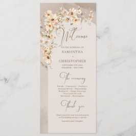 Programa de bodas de flores silvestres rústicas de