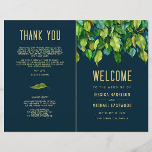 Programa de bodas de follaje de hojas verdes de ot