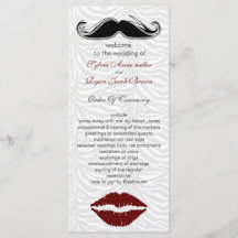 programa de bodas de franjas de cebra y bigote