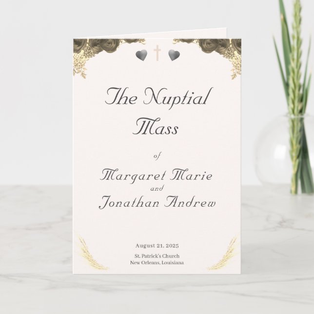 Programa de bodas de gracia católica (Anverso)