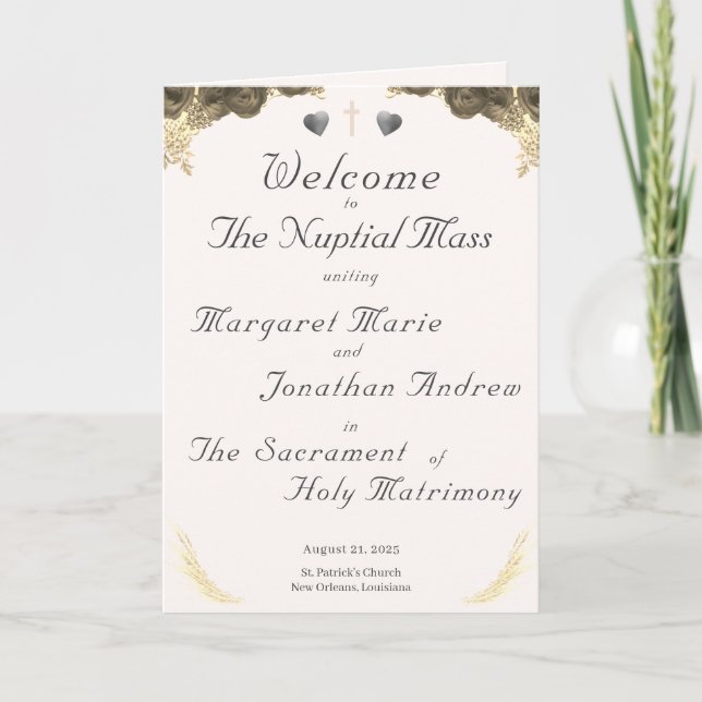 Programa de bodas de gracia católica (Anverso)