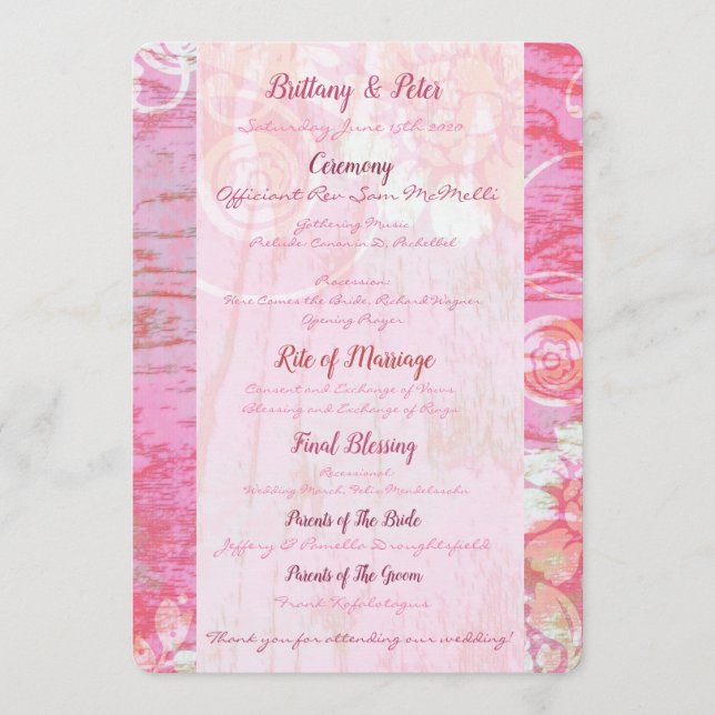 Programa de bodas de graffitis de arte (Anverso)