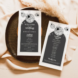 Programa de Bodas de Halloween Retro Disco Spiders