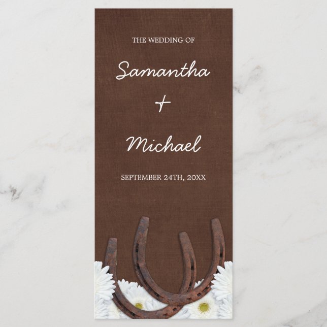 Programa de bodas de herradura y marea occidental (Anverso)