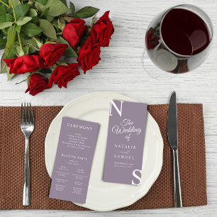 Programa de bodas de inicio morado Minimalista y n