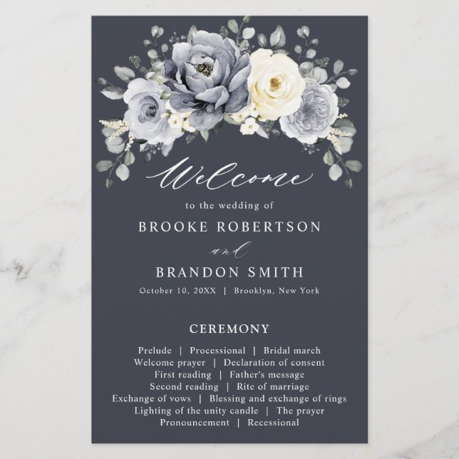Programa de Bodas de Invierno con Flores de Marfil (Anverso)