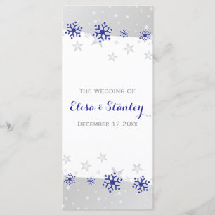 Programa de bodas de invierno gris azul moderno co