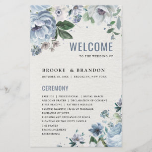 Programa de Bodas de Invierno Gris Dusty Azul