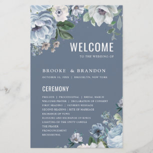 Programa de Bodas de Invierno Gris Dusty Azul