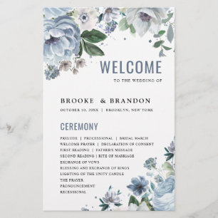 Programa de Bodas de Invierno Gris Dusty Azul