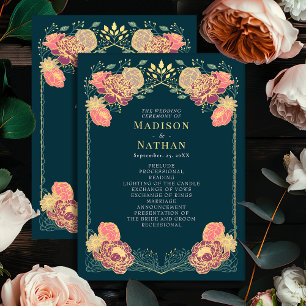Programa de bodas de jardín floral encantado de fa