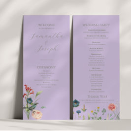 Programa de Bodas de Jardín Verde Lilac y Sage