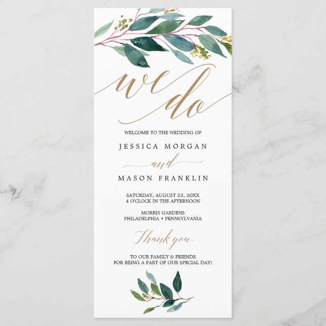 Programa de Bodas de Jardín Verde - Lo hacemos (Anverso)