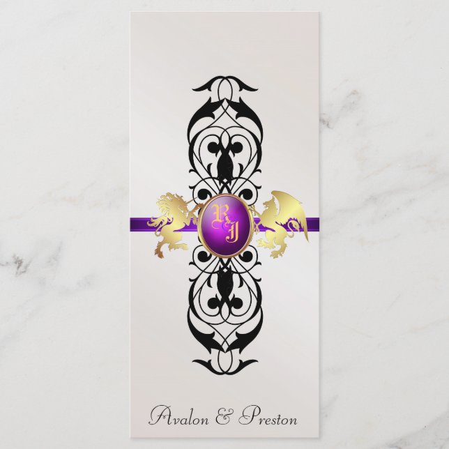 Programa de Bodas de Joyas Púrpura Prince & Prince (Anverso)