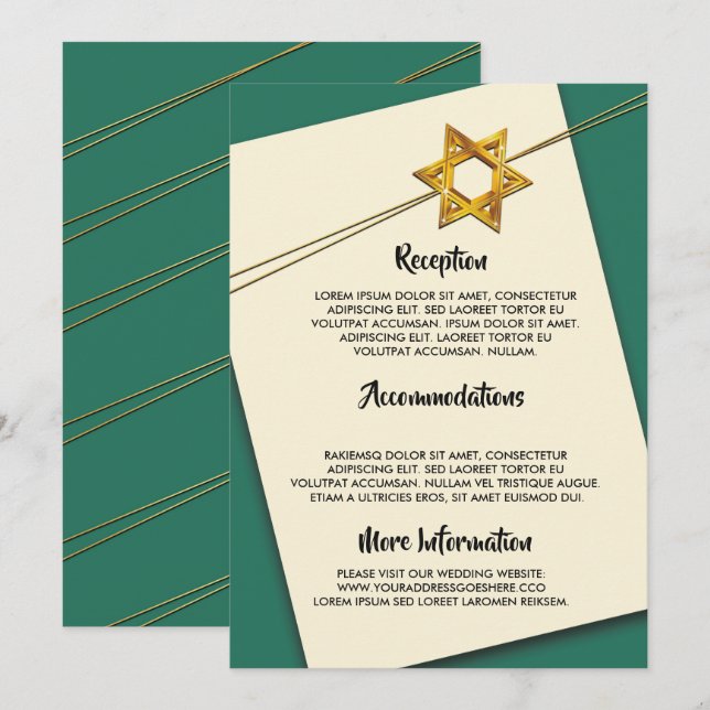 programa de bodas de la estrella de David (Anverso / Reverso)