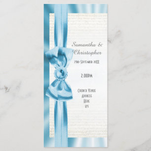 Programa de bodas de la iglesia azul y blanca past