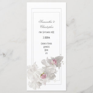 Programa de bodas de la iglesia de flores blancas