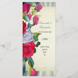 Programa de bodas de la iglesia de flores floridas
