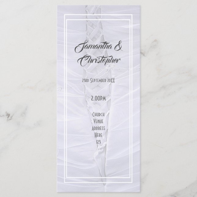Programa de bodas de la iglesia de la vestimenta b (Anverso)
