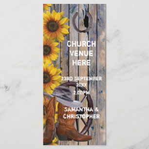 Programa de bodas de la iglesia de vaqueros del oe