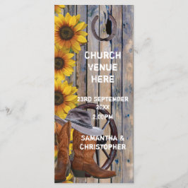 Programa de bodas de la iglesia de vaqueros del oe