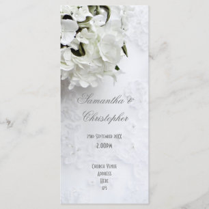 Programa de bodas de la iglesia floral blanca