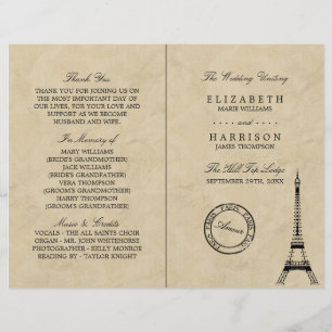 Programa de bodas de la Torre Eiffel de París
