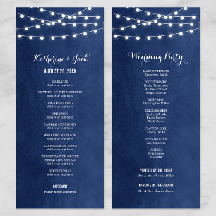 Programa de bodas de luces de cuerda azul de la Ma