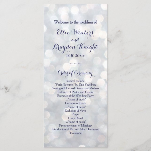 Programa de bodas de luces esparkling (Anverso)