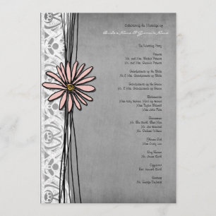 Programa de Bodas de margarita gris y rosada