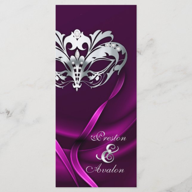 Programa de Bodas de Mascarada Rosada de Plata (Anverso)