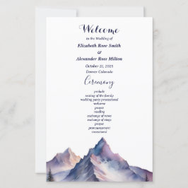 Programa de bodas de montañas cubiertas de nieve