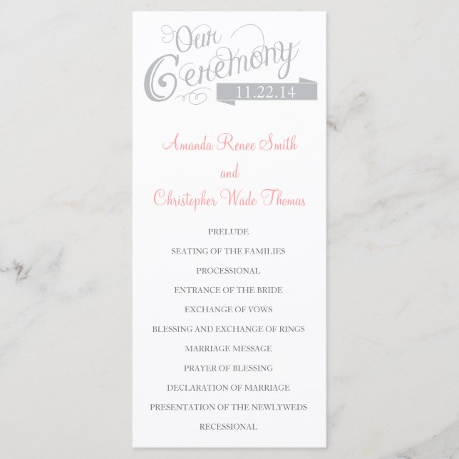 Programa de Bodas de Nuestra Historia de Amor (Anverso)